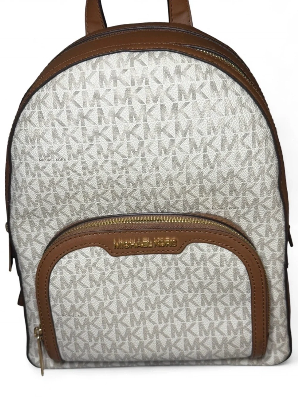 🤎 NWOT Michael Kors Jaycee Medium Logo Backpack - Vanilla/Acorn 🤎